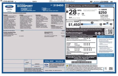 Black 2020 Ford EcoSport SE for sale in Berlin, NJ
