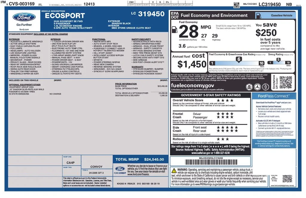 2020 Ford EcoSport SE for sale in Berlin, NJ