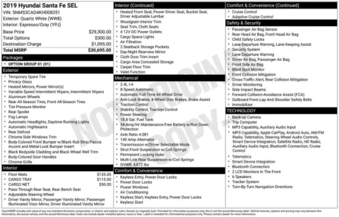 White 2019 Hyundai Santa Fe SEL for sale in Berlin, NJ