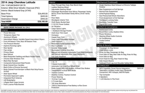 Silver 2014 Jeep Cherokee Latitude for sale in Berlin, NJ
