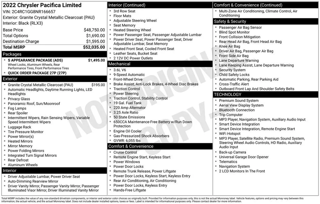 2022 Chrysler Pacifica Limited for sale in Berlin, NJ