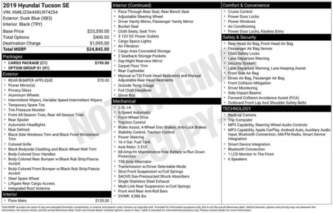 Blue 2019 Hyundai Tucson SE for sale in Berlin, NJ