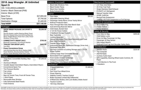 Black 2018 Jeep Wrangler JK Unlimited Sport for sale in Berlin, NJ
