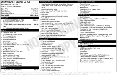 White 2020 Chevrolet Equinox LS for sale in Berlin, NJ