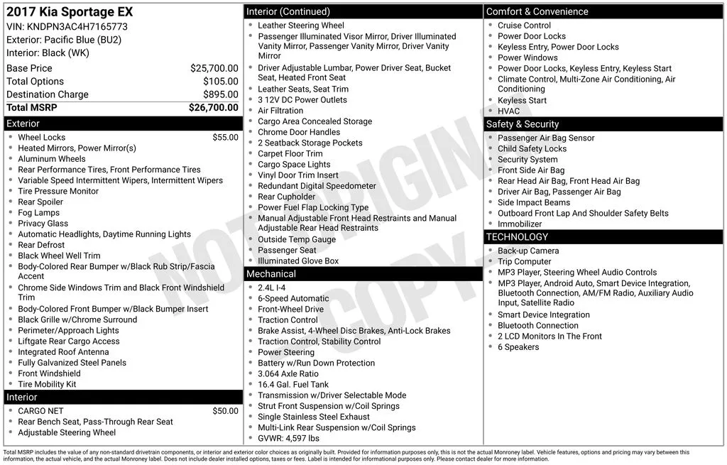 2017 Kia Sportage EX for sale in Berlin, NJ