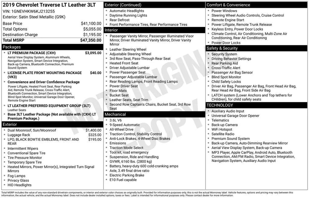 2019 Chevrolet Traverse 3LT for sale in Berlin, NJ
