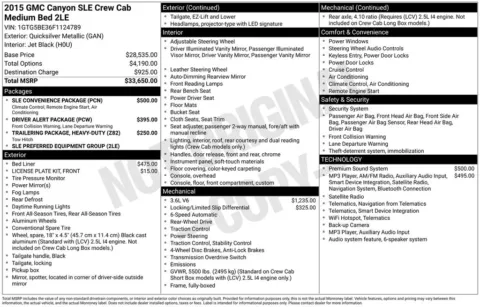 Silver 2015 GMC Canyon SLE1 for sale in Berlin, NJ