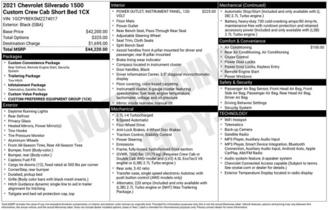 Black 2021 Chevrolet Silverado 1500 Custom for sale in Berlin, NJ