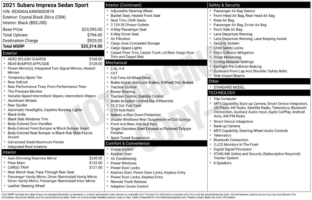 2021 Subaru Impreza Sport for sale in Berlin, NJ