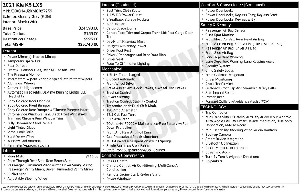 2021 Kia K5 LXS for sale in Berlin, NJ