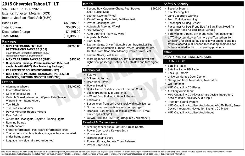 2015 Chevrolet Tahoe LT for sale in Berlin, NJ