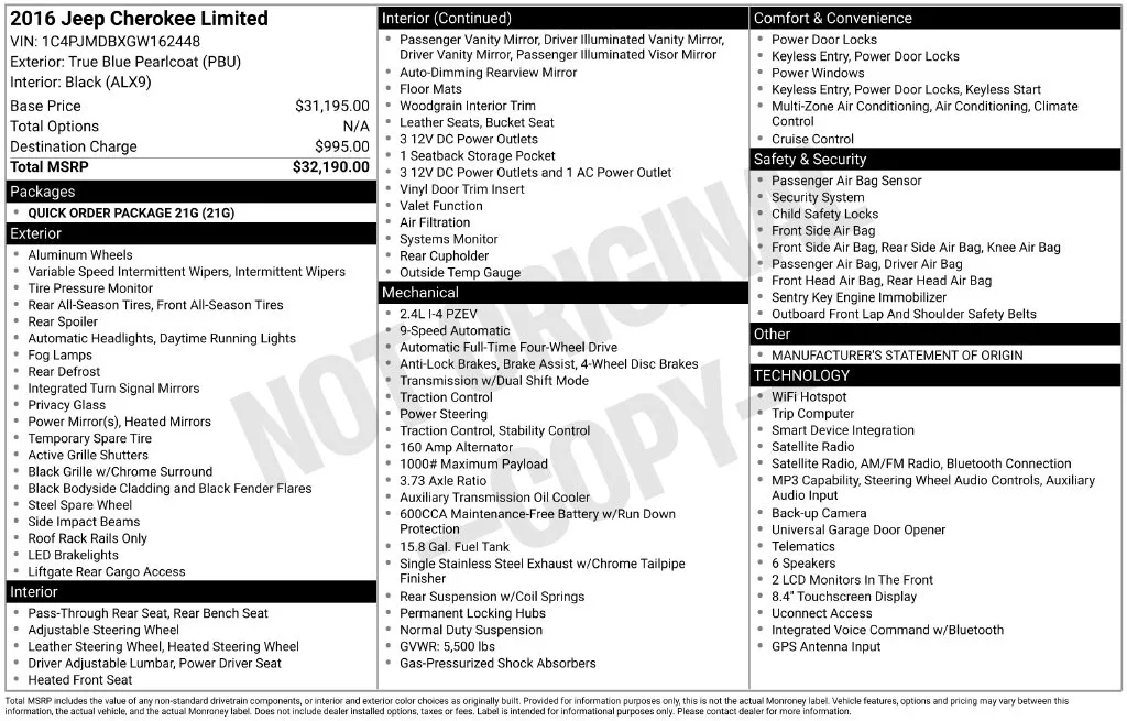 2016 Jeep Cherokee Limited for sale in Berlin, NJ