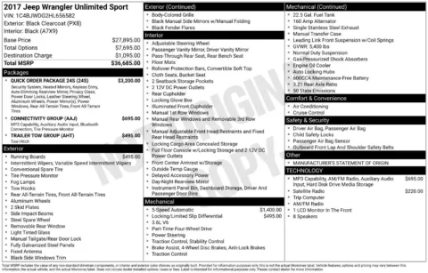 Black 2017 Jeep Wrangler Unlimited Sport for sale in Berlin, NJ