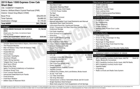 Black 2015 Ram 1500 Express for sale in Berlin, NJ