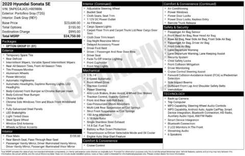 Gray 2020 Hyundai Sonata SE for sale in Berlin, NJ