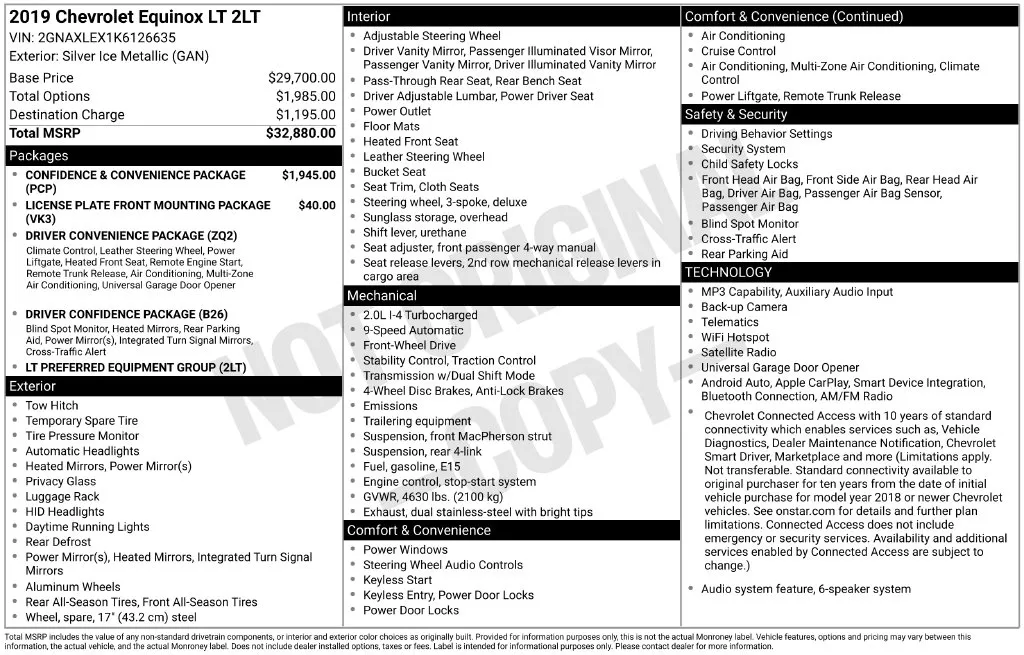 Silver 2019 Chevrolet Equinox LT for sale in Berlin, NJ