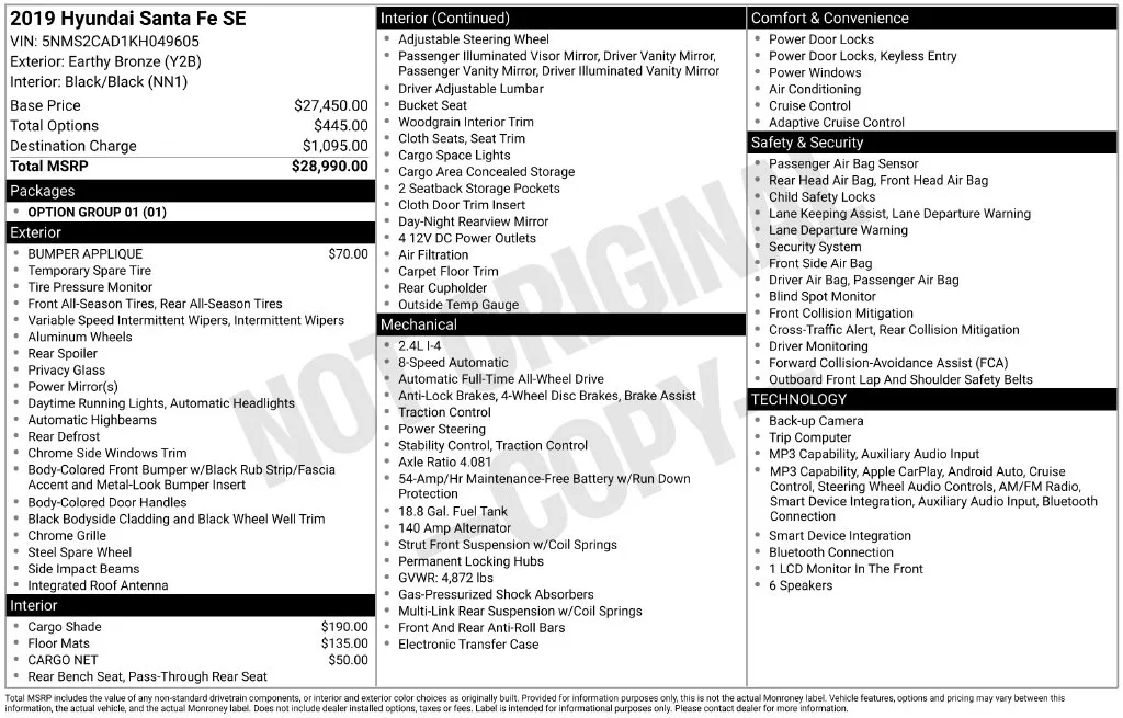 2019 Hyundai Santa Fe SE for sale in Berlin, NJ