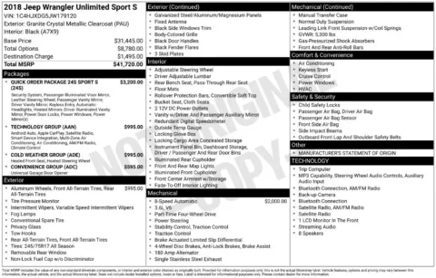 Photos of 2018 Jeep Wrangler Unlimited Sport S for sale in Berlin, NJ at Bridge Auto Group