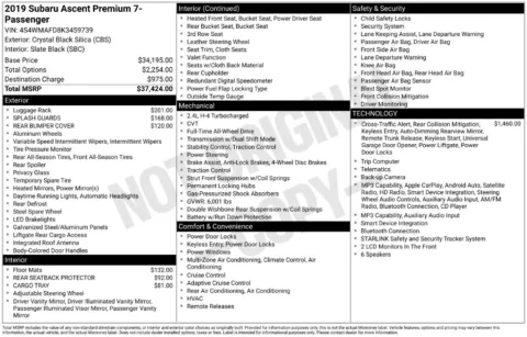 Black 2019 Subaru Ascent Premium for sale in Berlin, NJ