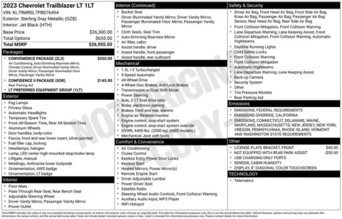 Gray 2023 Chevrolet TrailBlazer LT for sale in Berlin, NJ