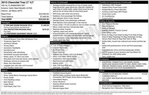 Gray 2015 Chevrolet Trax LT for sale in Berlin, NJ