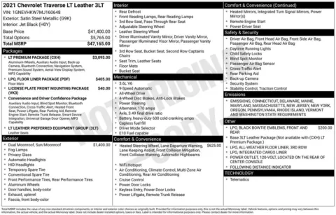 Gray 2021 Chevrolet Traverse LT Leather for sale in Berlin, NJ