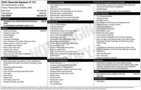 Black 2020 Chevrolet Equinox LT for sale in Berlin, NJ