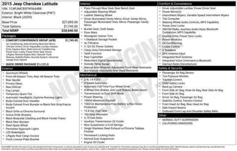 White 2015 Jeep Cherokee Latitude for sale in Berlin, NJ