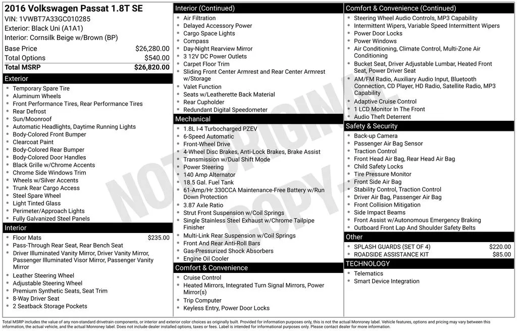 2016 Volkswagen Passat 1.8T SE for sale in Berlin, NJ
