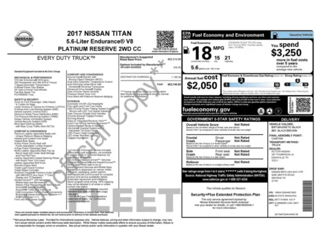 Black 2017 Nissan Titan Platinum Reserve for sale in Berlin, NJ