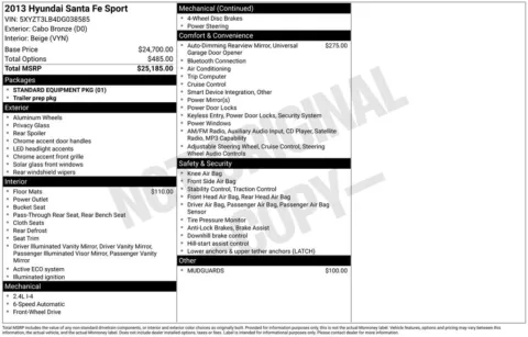 Brown 2013 Hyundai Santa Fe Sport for sale in Berlin, NJ