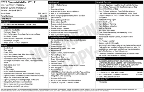 White 2023 Chevrolet Malibu LT for sale in Berlin, NJ