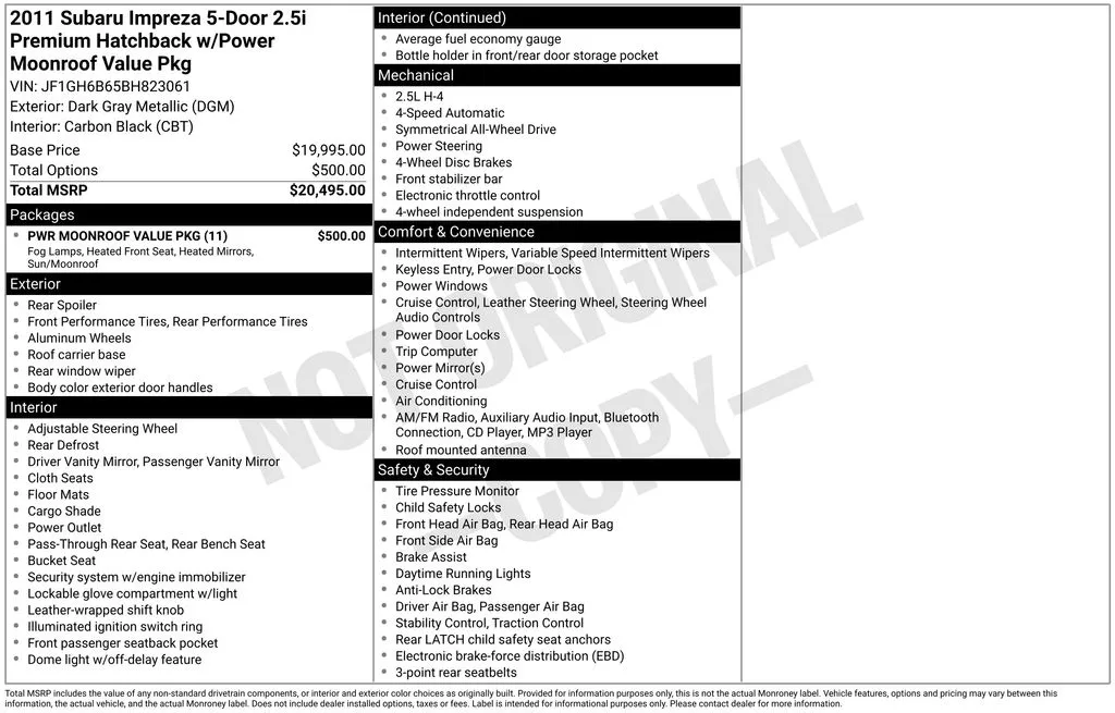 2011 Subaru Impreza 2.5i for sale in Berlin, NJ