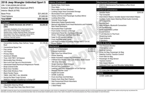 White 2018 Jeep Wrangler Unlimited Sport S for sale in Berlin, NJ