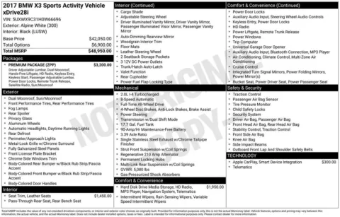 White 2017 BMW X3 xDrive28i for sale in Berlin, NJ