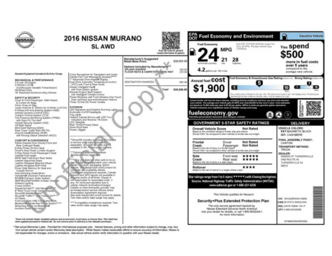 Black 2016 Nissan Murano SL for sale in Berlin, NJ