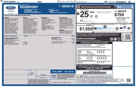 White 2019 Ford EcoSport SE for sale in Berlin, NJ