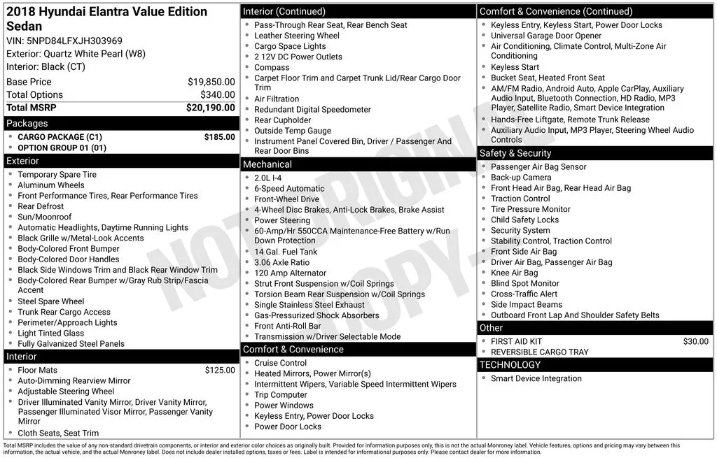 2018 Hyundai Elantra Value Edition for sale in Berlin, NJ