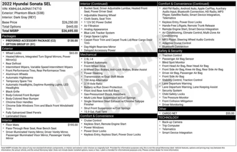 Black 2022 Hyundai Sonata SEL for sale in Berlin, NJ