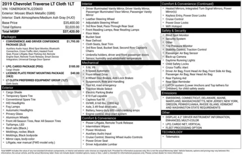 Black 2019 Chevrolet Traverse LT for sale in Berlin, NJ