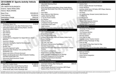 White 2018 BMW X1 xDrive28i for sale in Berlin, NJ