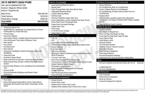 White 2019 INFINITI QX60 PURE for sale in Berlin, NJ