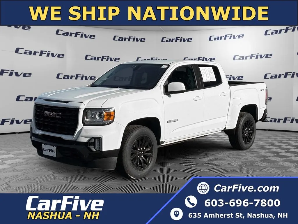 White 2022 GMC Canyon Elevation for sale in Nashua, NH