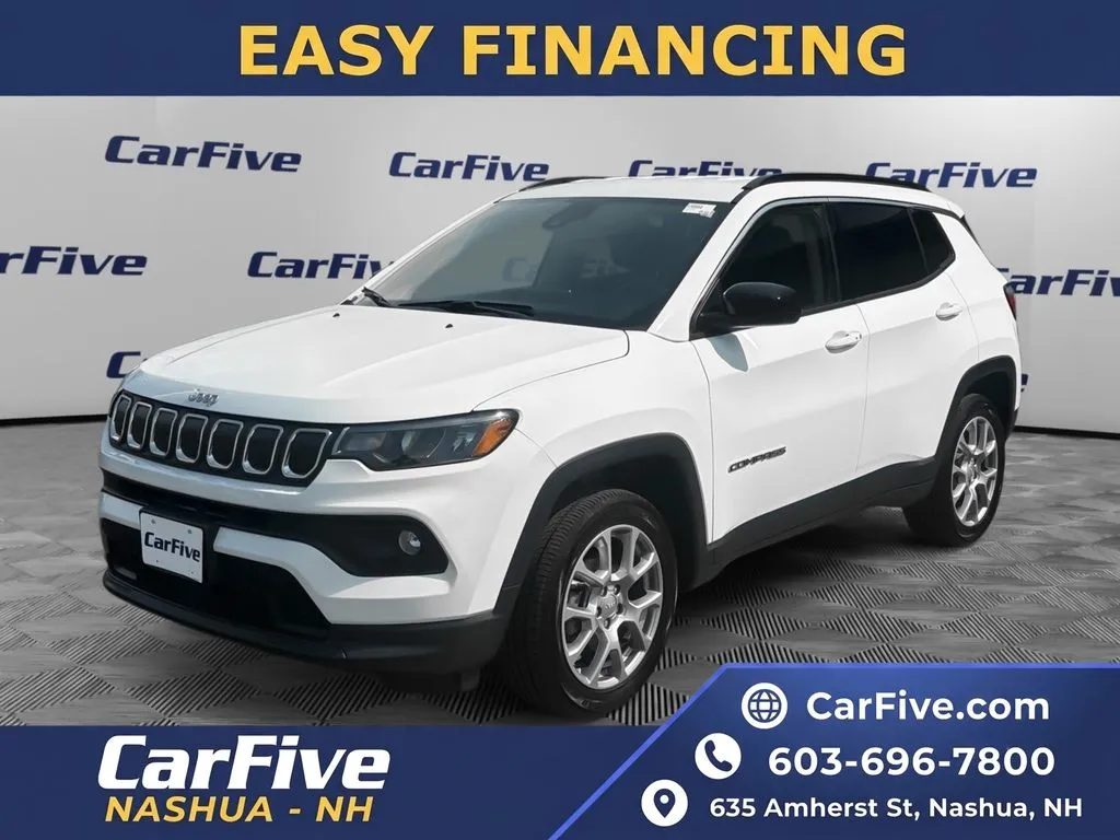 White 2022 Jeep Compass Latitude Lux for sale in Nashua, NH