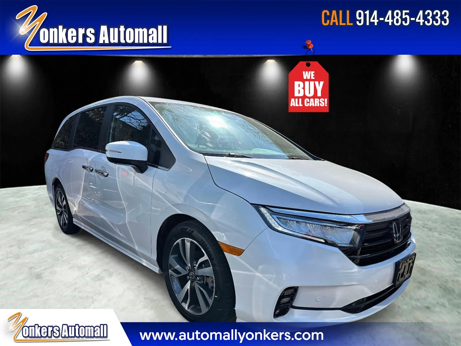 White 2023 Honda Odyssey Touring Auto for sale in Yonkers, NY