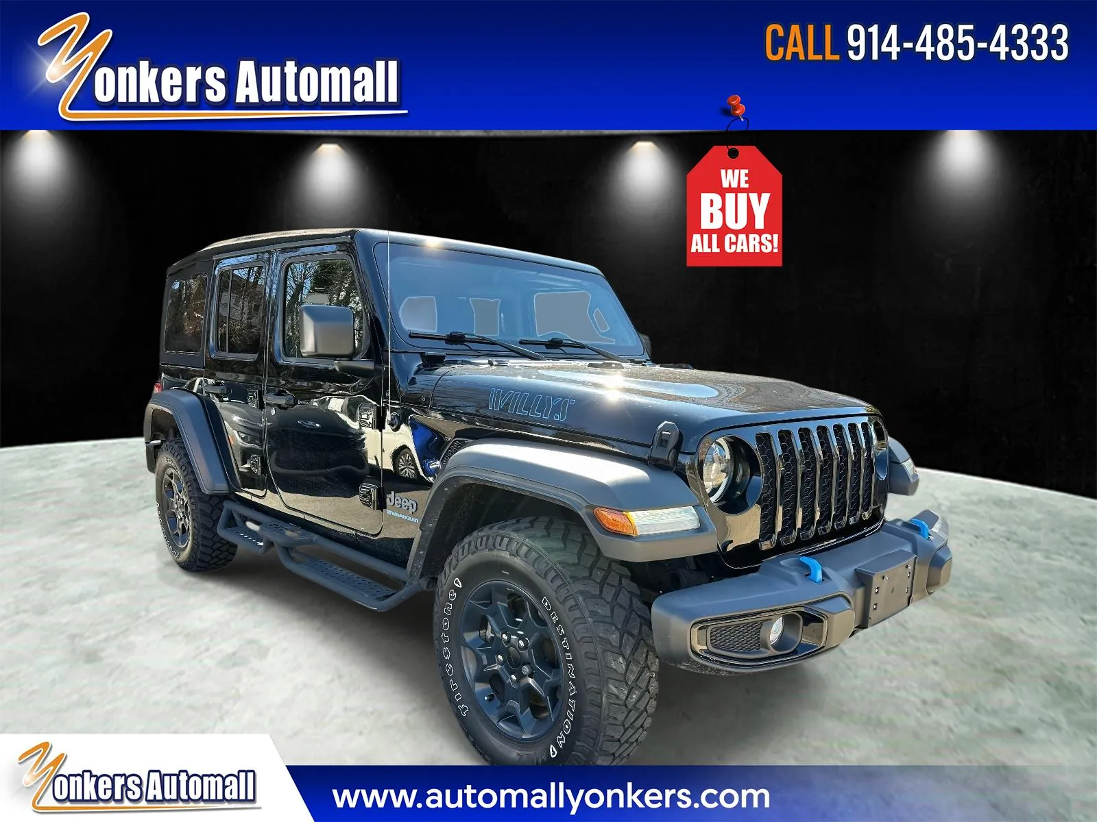 Black 2023 Jeep Wrangler 4xe 4x4 for sale in Yonkers, NY