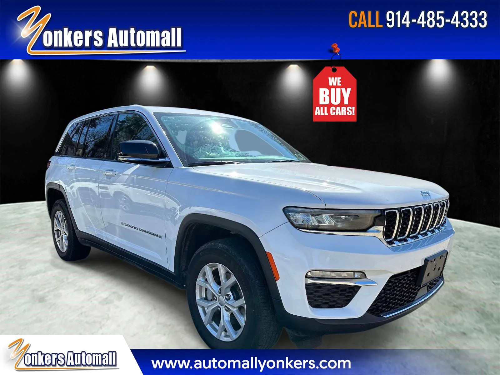 White 2023 Jeep Grand Cherokee Limited 4x4 for sale in Yonkers, NY