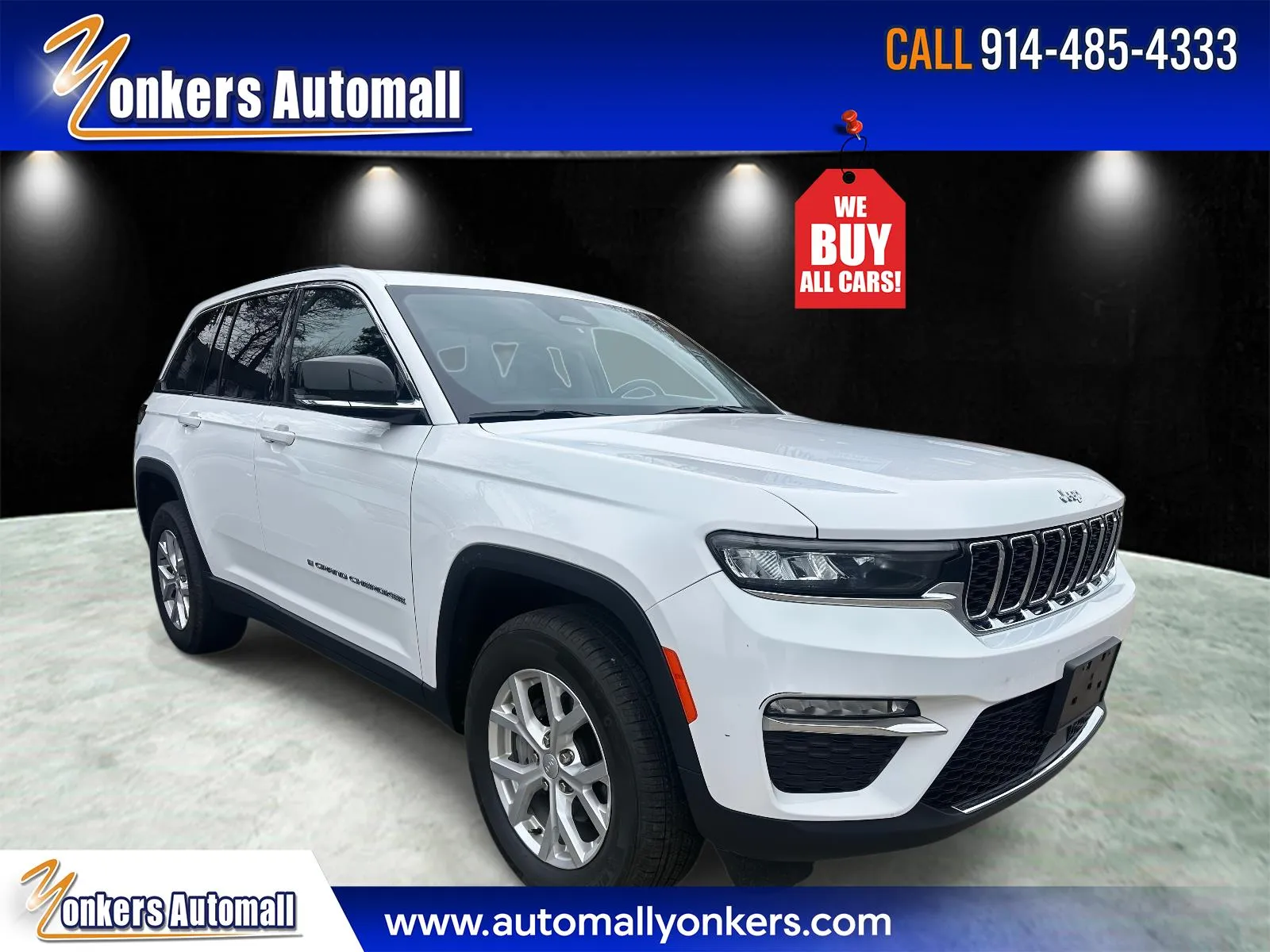 White 2023 Jeep Grand Cherokee Limited 4x4 for sale in Yonkers, NY