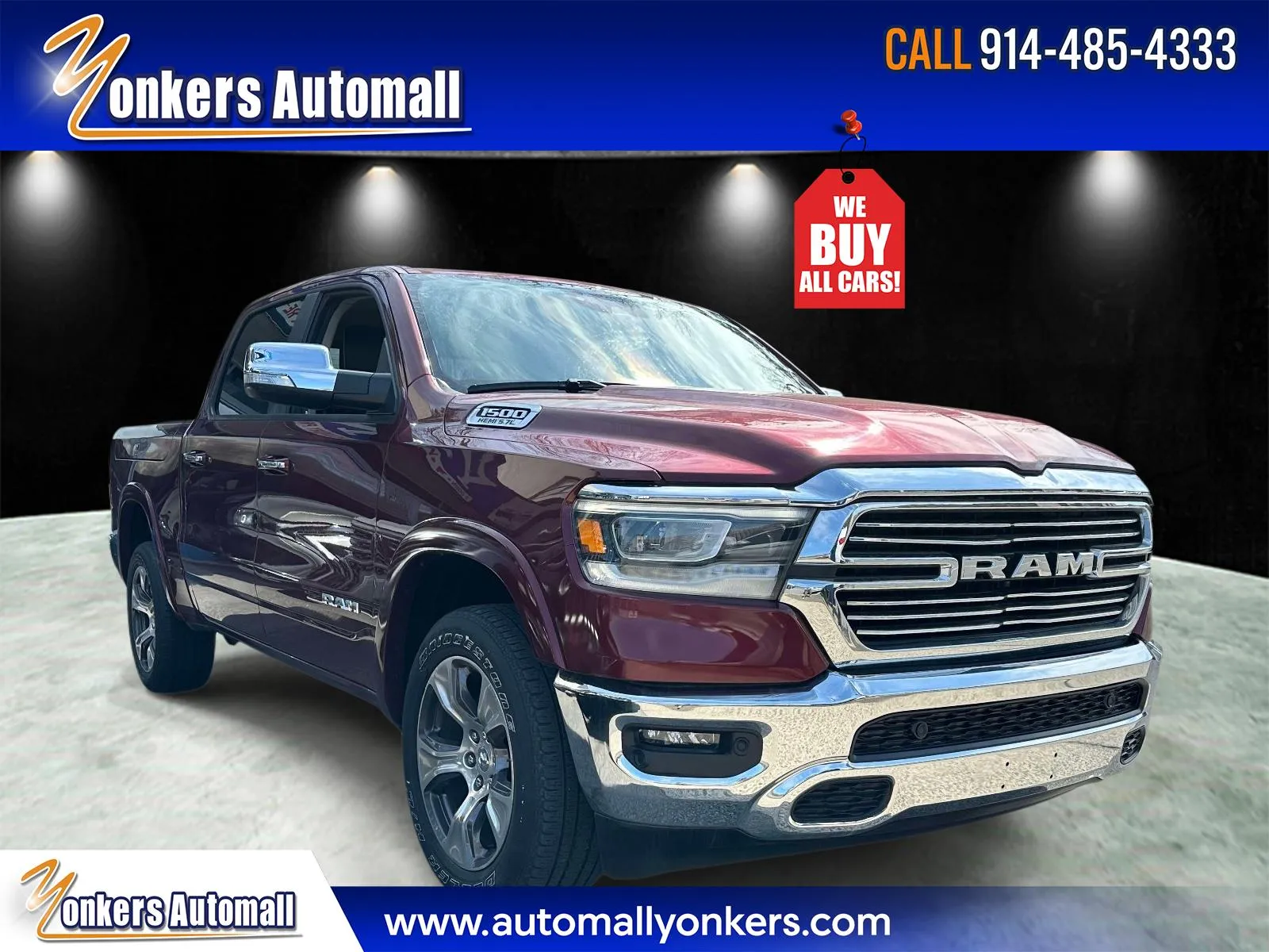 Red 2022 Ram 1500 Laramie 4x4 Crew Cab 5'7 Box for sale in Yonkers, NY