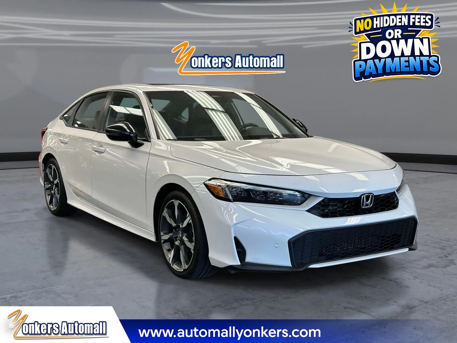 White 2025 Honda Civic Sedan Hybrid Sport CVT for sale in Yonkers, NY